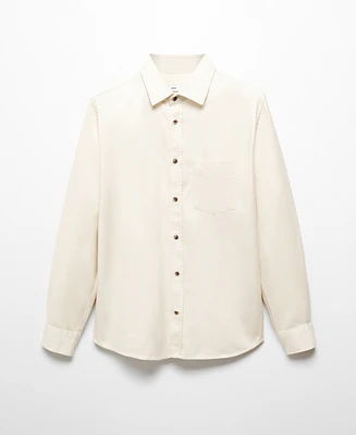 Mango Men's Brushed Cotton Twill Shirt