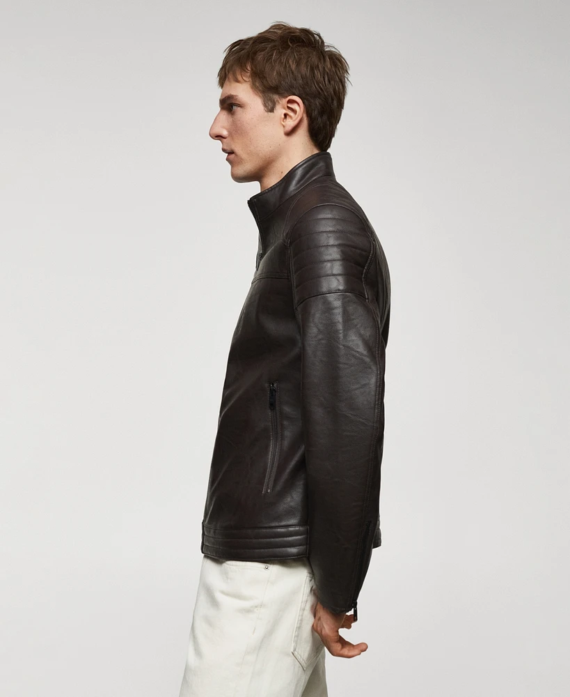 Mango Men's Nappa Leather-Effect Jacket