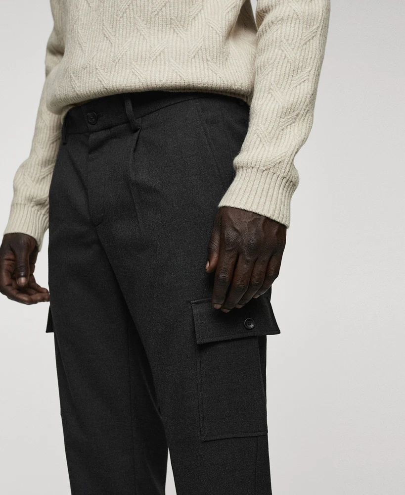 Mango Men's Pleated Cargo Pants