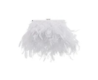Nina All Over Feather Frame Clutch