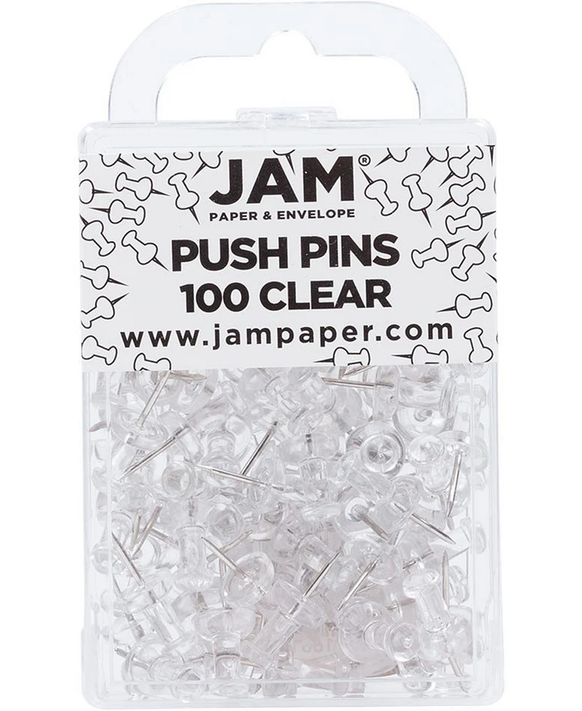 Jam Paper Colorful Push Pins - Pushpins - 100 Per Pack