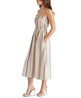 Steve Madden Women's Zuri Striped Smocked Midi Dress