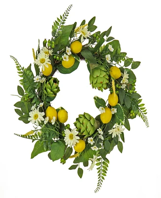 National Tree Company 22 Daisy, Artichoke and Lemon Wreath