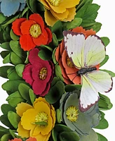 National Tree Company 20 Spring Floral Wreath with Butterfly
