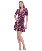 Jessica Howard Petite Floral-Print Ruched Dress