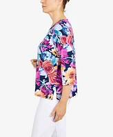 Alfred Dunner Women's Floral Splash Double Strap Top