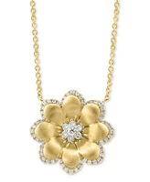 Effy Diamond Flower 18" Pendant Necklace (5/8 ct. t.w.) in 14k Gold