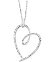 Effy Diamond Open Heart 18" Pendant Necklace (3/4 ct. t.w.) in 14k White Gold