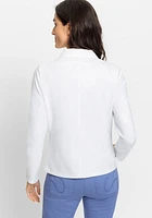 Olsen Women's Cotton Linen Mixed Media Jacket