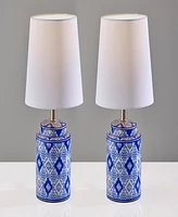 Adesso 17" Ceramic Polly Set of 2 Table Lamps