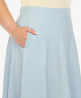 White Mark Plus Flared Midi Skirt