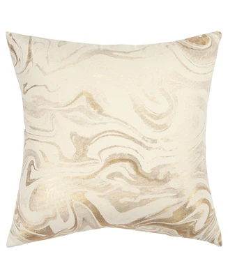 Rizzy Home Abstract Polyester Filled Decorative Pillow, 20" x 20" - Gold