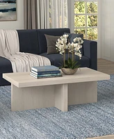 Hudson & Canal Elna 44" Wide Rectangular Coffee Table in Alder White