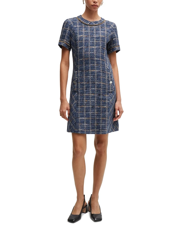 Hugo Boss Boss by Hugo Women's Tweed Check Dress | MainPlace Mall