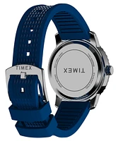 Timex Men's Quartz Dress Analog Blue Silicone Strap 41mm Round Watch