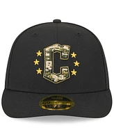 New Era Men's Black Cleveland Guardians 2024 Armed Forces Day Low Profile 59FIFTY Fitted Hat