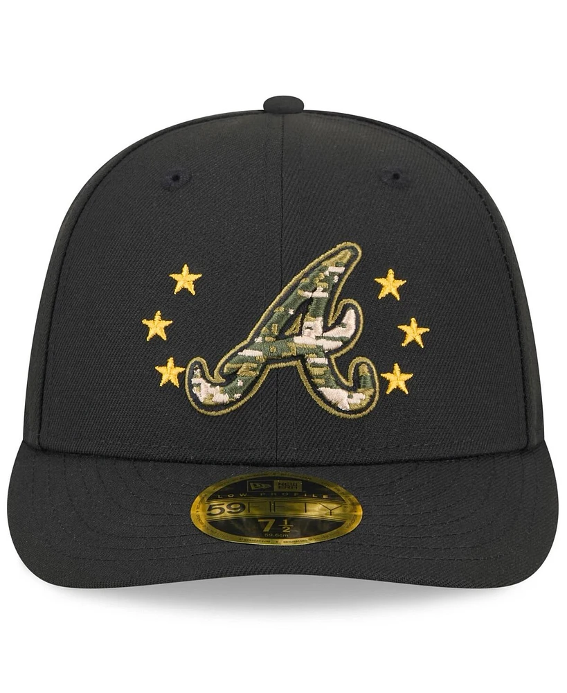 New Era Men's Black Atlanta Braves 2024 Armed Forces Day Low Profile 59FIFTY Fitted Hat
