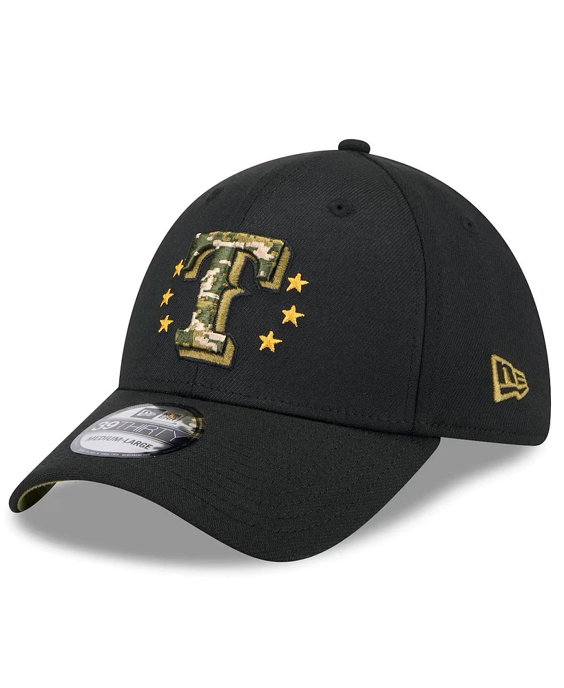 New Era Men's Black Texas Rangers 2024 Armed Forces Day 39THIRTY Flex Hat