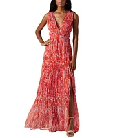 Astr the Label Women's Pescadero Plunge-Neck Maxi Dress