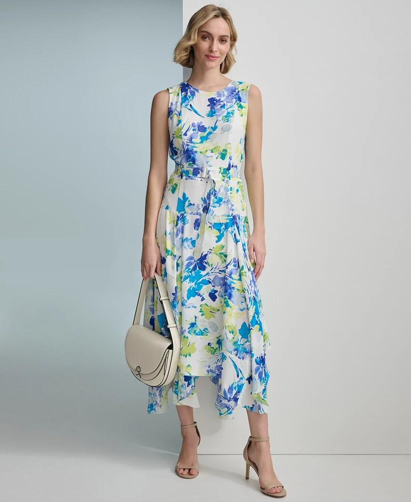 Calvin Klein Women's Sleeveless Floral Handkerchief Hem Dress | Connecticut  Post Mall