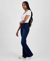 Dollhouse Juniors' High-Rise Patch-Pocket Flare-Hem Jeans