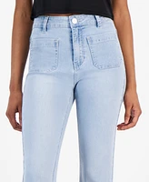 Dollhouse Juniors' High-Rise Patch-Pocket Flare-Hem Jeans