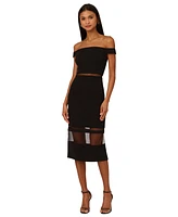 Adrianna by Papell Women's Mesh-Panel Midi Dress