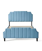 Diana 64" Fabric Upholstered Channel Tufted with Adjustable Headboard Heights Queen Bed, Created for Macy's