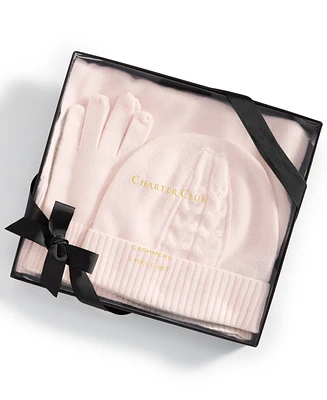 Charter Club Cashmere Hat, Gloves & Scarf Boxed Gift Set, Created for Macy's