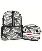 InMocean Boy's Zipper Mouth Backpack Headphone Lunch Set