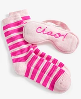 Charter Club Cashmere "Ciao" Sleep Mask + Socks Boxed Gift Set, Created for Macy's