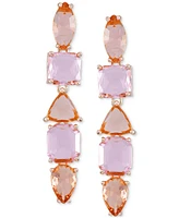 Guess Mixed Cut Crystal Linear Drop Earrings