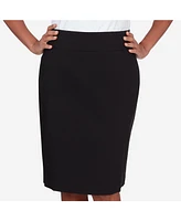 Alfred Dunner Petite Classic Stretch Knee Length Skirt