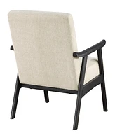 Office Star Weldon Armchair in Linen Fabric with Black Finished Frame