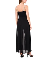 Msk Women's Rhinestone-Strap Chiffon-Leg Jumpsuit