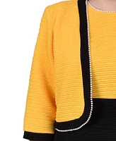 Ny Collection Plus 3/4 Sleeve Textured Knit 2 Piece Dress Set