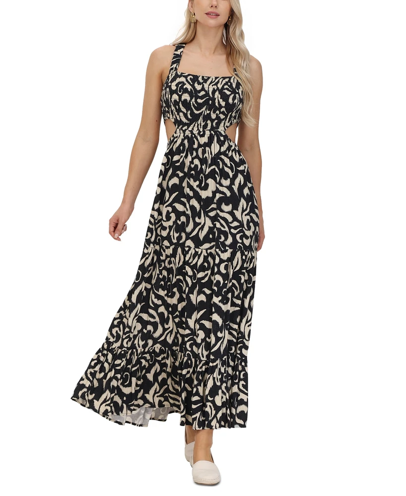 Frye Women's Smocked Cutout Maxi Dress