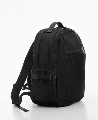 Mango Men's Multi-Pocket Nylon Backpack