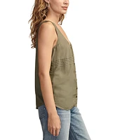 Lucky Brand Women's Cotton Floral-Print Military Tank Top