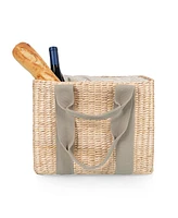 Picnic Time Parisian Woven Seagrass Insulated Tote Bag