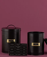 Tyhpoon Set of 2 Black Storage Canisters