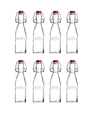 Kilner Set of 8 Square Clip Top Bottles
