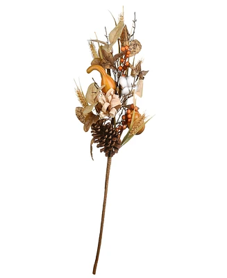 National Tree Company 28" Artificial Autumn Bouquet, Set of Two, Decorated with Gourds, Berry Clusters, Pinecones, Assorted Leaves, Autumn Collection