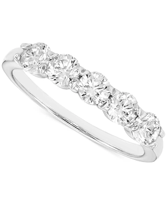 Diamond Five Stone Anniversary Band (1 ct. t.w.) in 14k White Gold