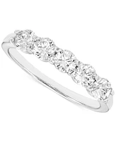 Diamond Five Stone Anniversary Band (1 ct. t.w.) in 14k White Gold