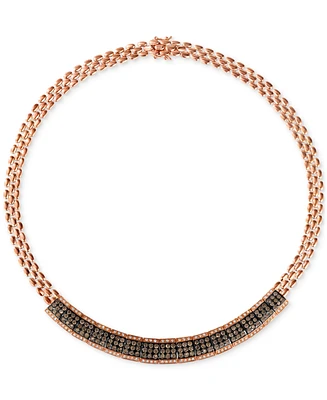 Le Vian Chocolate Diamond & Vanilla Diamond Cluster 17" Collar Necklace (6-1/4 ct. t.w.) in 14k Rose Gold