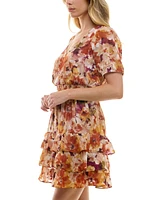 Bcx Juniors' Floral-Print Ruffled Fit & Flare Dress