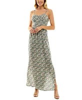 As U Wish Juniors' Floral-Print Maxi Dress