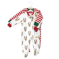 Hudson Baby Boys Plush Sleep and Play one piece, Rudolph