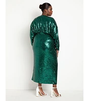 Eloquii Plus Dolman Sleeve Sequin Dress